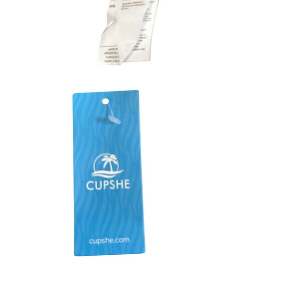 Cupshe Floral Scalloped One-Shoulder Bikini ‘Top’ Tone On Tone Rich Royal Blue W - Picture 8 of 8